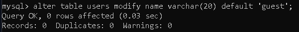 DEFAULT Constraint Example